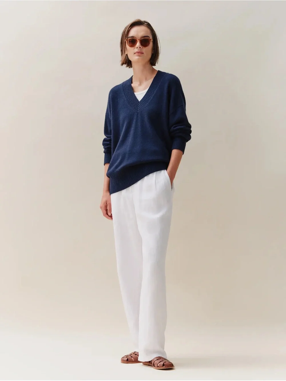 NWOT Quince White Wide-Leg 100% Linen Trouser Pants | Size 10